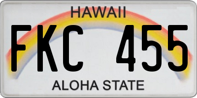 HI license plate FKC455