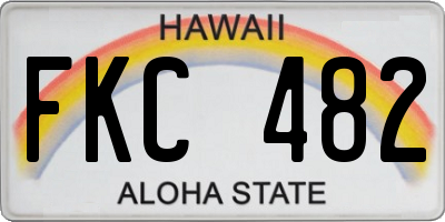 HI license plate FKC482