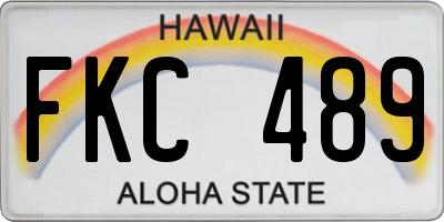 HI license plate FKC489