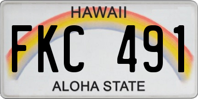 HI license plate FKC491