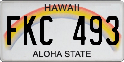 HI license plate FKC493