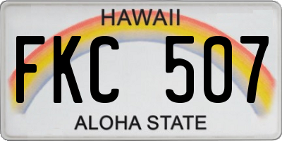 HI license plate FKC507