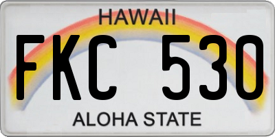 HI license plate FKC530