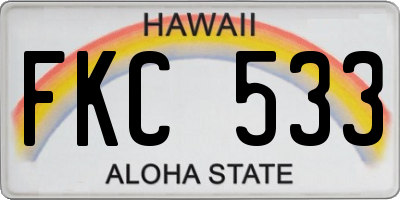HI license plate FKC533