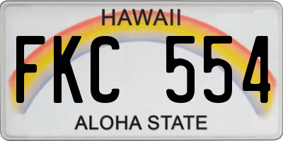 HI license plate FKC554
