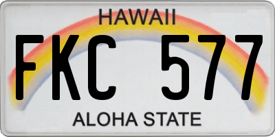 HI license plate FKC577