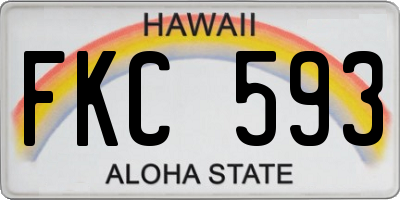 HI license plate FKC593