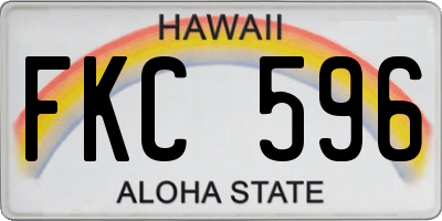 HI license plate FKC596