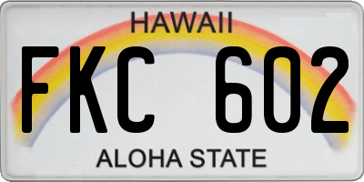 HI license plate FKC602