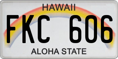 HI license plate FKC606