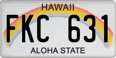 HI license plate FKC631