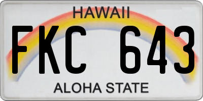 HI license plate FKC643
