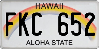 HI license plate FKC652