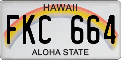 HI license plate FKC664