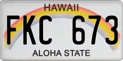 HI license plate FKC673