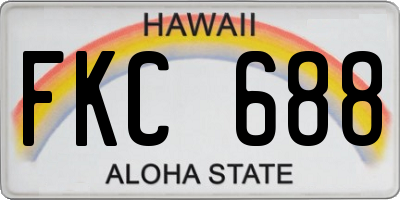 HI license plate FKC688