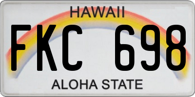 HI license plate FKC698