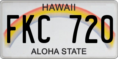 HI license plate FKC720