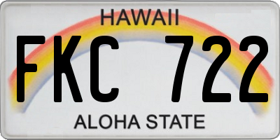 HI license plate FKC722