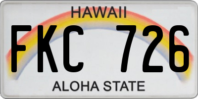 HI license plate FKC726