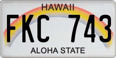 HI license plate FKC743