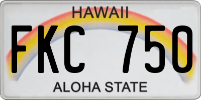 HI license plate FKC750