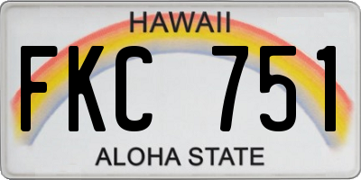 HI license plate FKC751