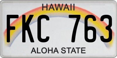 HI license plate FKC763