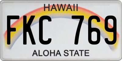 HI license plate FKC769