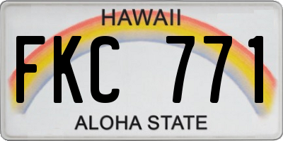 HI license plate FKC771