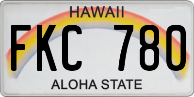 HI license plate FKC780