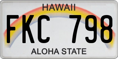 HI license plate FKC798