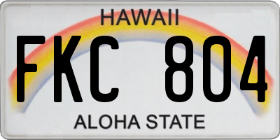 HI license plate FKC804
