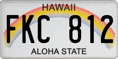 HI license plate FKC812