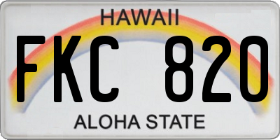 HI license plate FKC820