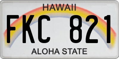 HI license plate FKC821