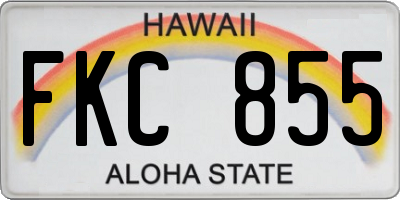 HI license plate FKC855