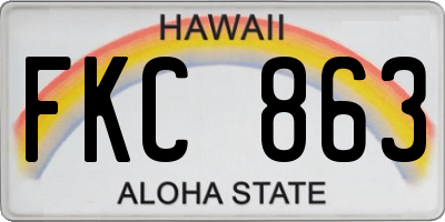HI license plate FKC863