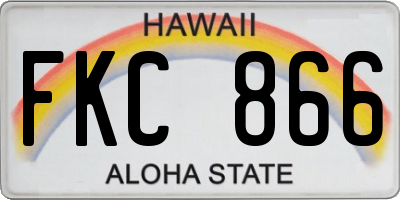 HI license plate FKC866