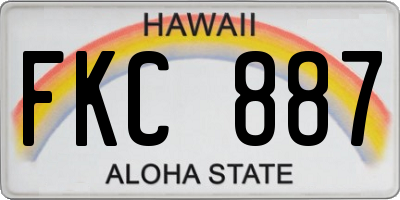 HI license plate FKC887