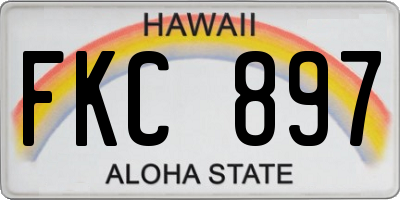 HI license plate FKC897