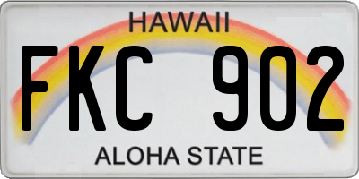HI license plate FKC902