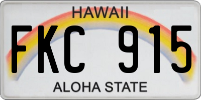 HI license plate FKC915