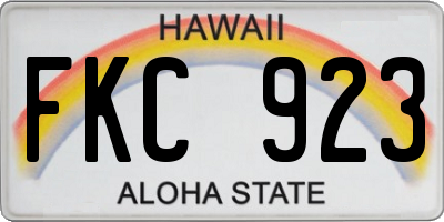 HI license plate FKC923