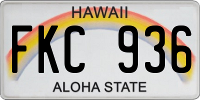 HI license plate FKC936