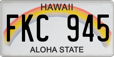 HI license plate FKC945