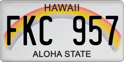 HI license plate FKC957