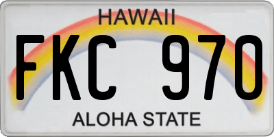 HI license plate FKC970