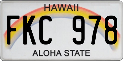 HI license plate FKC978