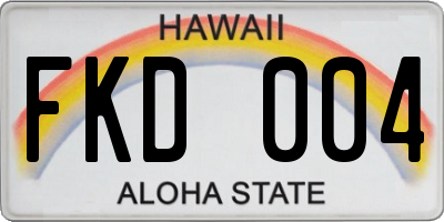 HI license plate FKD004